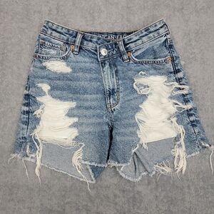 American Eagle Outfitters women's distressed highest rise baggy shorts
